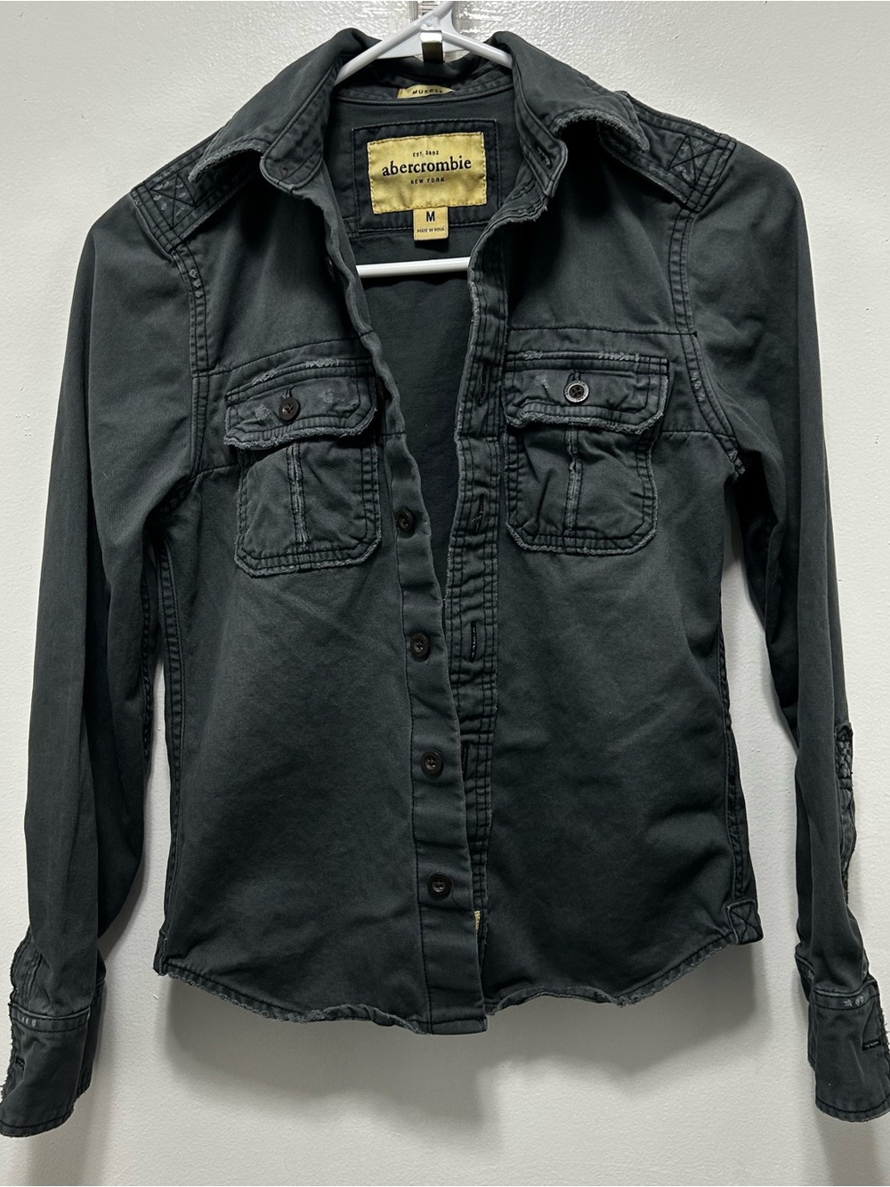 Abercrombie & Fitch‎ Boy's Black Distressed Muscle Jacket